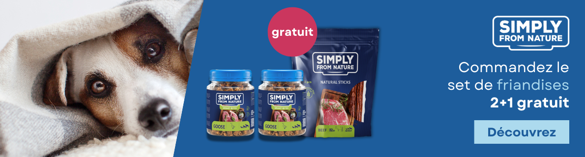 2025-05-05- Promotion SIMPLY FROM NATURE achetez 2 ensembles Smart Bites et recevez une friandise GRATUITE-