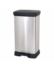 CURVER Corbeille à papier DECO BIN 50 l noir/argent métallisé