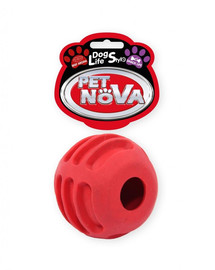 PET NOVA Dog Lifestyle balle à friandises 6cm, rouge, arôme de bœuf