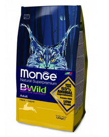MONGE BWild Adult - Croquettes de lièvre pour chats adultes - 1,5 kg