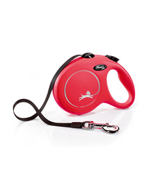 FLEXI Laisse automatique NEW CLASSIC L 5m rouge