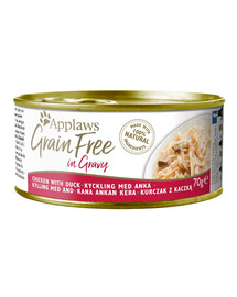 APPLAWS Cat Tin Grain Free 70 g mokra karma dla kota kurczak z kaczką w sosie