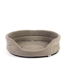 FERA Lit pour chien ovale gris 75x62x22 cm