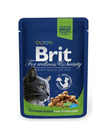BRIT Premium Adult Sterilised Chicken Slices 24 x 100 g