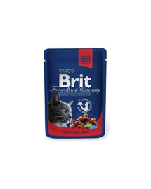 BRIT Premium Cat Adult Beef and Peas 24 x 100g