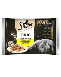SHEBA Delicacy in Jelly Smaki Drobiowe saszetka 4 x 85g