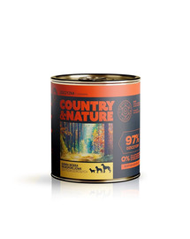 COUNTRY&NATURE Bezzbożowa mokra karma dziczyzna z żurawiną 850 g