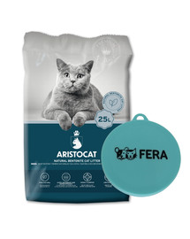 ARISTOCAT Lettiera in bentonite naturale 25l + FERA coperchio universale per scatolette