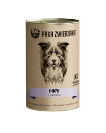 PAKA ZWIERZAKA Tacchino e mirtilli rossi 400 g di cibo umido per cani