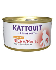 KATTOVIT Feline Diet Niere/Renal Chicken kurczak 85g