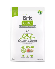 BRIT Care Sustainable Adult Medium Breed cibo secco con pollo e insetti 3 kg