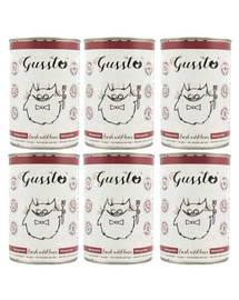 GUSSTO Cat Fresh Wild Boar cibo umido per gatti cinghiale 6x400 g