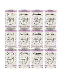 GUSSTO Cat Fresh Turkey & Duck cibo umido per gatti a base di tacchino e anatra 12x400 g