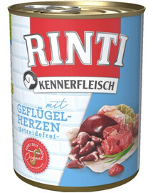 RINTI Kennerfleisch Poultry hearts serca drobiowe 12 x 400 g