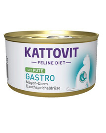 KATTOVIT Feline Diet Gastro Turkey indyk 12 x 85 g