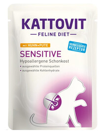 KATTOVIT Feline Diet Sensitive Kurczak i indyk 24 x 85 g