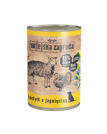 WIEJSKA ZAGRODA Tacchino con agnello 400 g di cibo per cani senza cereali