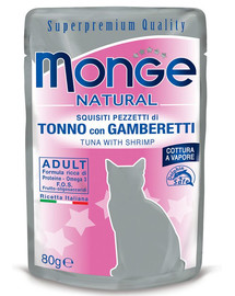 MONGE Natural Cat  80 g - tonno con gamberetti
