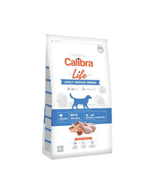 CALIBRA Dog Life Adult Medium Breed Chicken 12 kg + cygara z wołowiną 3 szt SIMPLY FROM NATURE