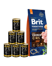 BRIT Premium By Nature Sport 15kg + umido 6 x 1240 g