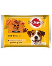 PEDIGREE Adult manzo, agnello, tacchino, carote 4x100g cibo umido per cani adulti