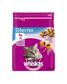 WHISKAS Sucha Sterile Kurczak 800g