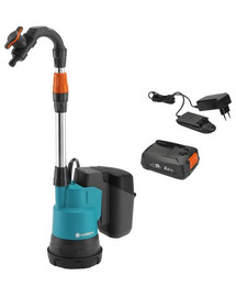 GARDENA Pompa per acqua piovana a batteria 2000/2 18V P4A con batteria ricaricabile