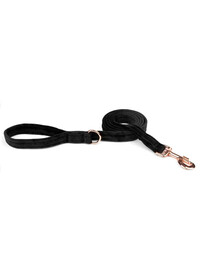 ESME FOR DOG Laisse pour chien en velours onyx 150cm / 2,5cm