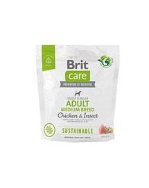BRIT CARE Sustainable Adult Medium breed chicken insekt per cani adulti di razza media con pollo e insetti 1 kg