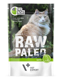 VETEXPERT RAW PALEO Adult game 100 g mokra karma dziczyzna