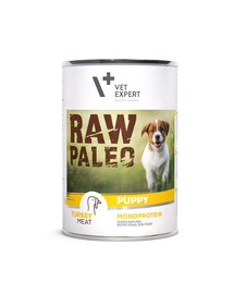 VETEXPERT RAW PALEO Puppy turkey 400 g mokra karma dla szczeniąt indyk