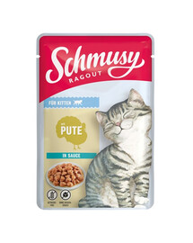 SCHMUSY RAGOUT z indykiem w sosie dla kociąt 22*100 g
