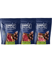 SIMPLY FROM NATURE Naturalne kiełbaski MIX SMAKÓW 300 g x 3 szt.