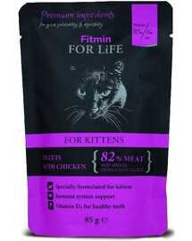 FITMIN Cat For Life pouch kitten chicken 28 x 85 g dla kociąt