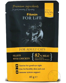 FITMIN Cat for life pouch adult chicken 28 x 85 g