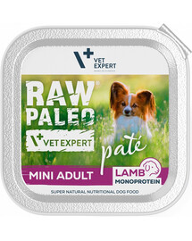 VETEXPERT RAW PALEO Pate Adult Mini Lamb 150 g pasztet dla psów ras małych jagnięcia