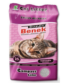 BENEK Super compact Lettiera bentonitica profumata alla lavanda 25 L