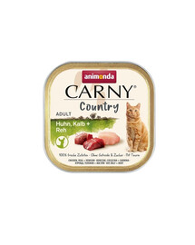ANIMONDA Carny Country Adult Chicken, Veal, Vension 12x100 g kurczak, cielęcina i wieprzowina dla dorosłych kotów