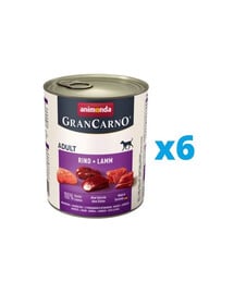 ANIMONDA GranCarno zestaw z wołowiną i jagnięciną 6 x 800 g