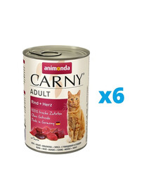 ANIMONDA Carny zestaw wołowina i serca 6 x 400 g