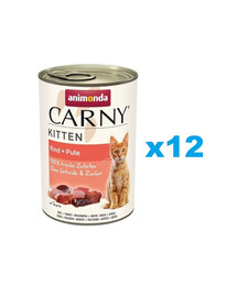 ANIMONDA Carny Kitten Beef&Turkey 12x400 g wołowina i indyk dla kociąt