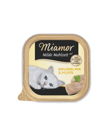 MIAMOR Milde Mahlzeit Poultry Pure&Chicken 100g pollame e pollo