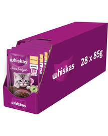 WHISKAS Junior bustina 28x85g di cibo umido per gattini con pollo in gelatina