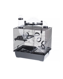 INTERZOO Rocky + Taras Klatka dla chomików 42 cm czarna