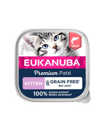 EUKANUBA Grain Free Kitten pâté pour chatons Saumon 85 g