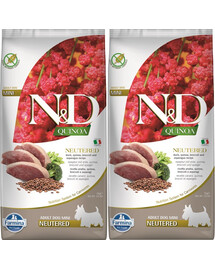 FARMINA N&D Quinoa Adult Mini Neutered Duck, Broccoli & Asparagus 2 x 7kg