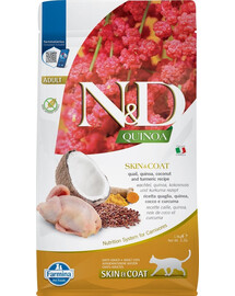 FARMINA N&D Cat Quinoa Adult skin & coat quail, coconut 1,5 kg