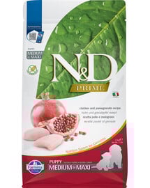 FARMINA N&D PRIME PUPPY MEDIUM & MAXI cibo per cuccioli con pollo e melograno 2,5 kg