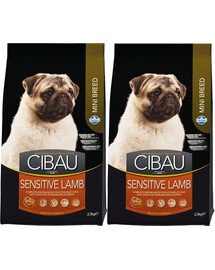 FARMINA Cibau Sensitive Lamb MINI cibo per cani con digestione sensibile con agnello 2 x 2,5kg