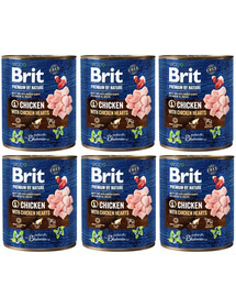 BRIT Premium by Nature chicken, hearts 6 x 800g pollo e cuori
